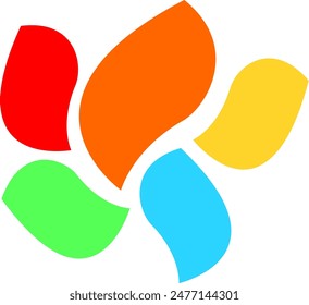  Imagen de Vector con logotipo de hoja de color arco iris o Clipart