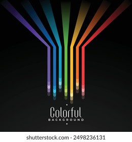 Rainbow color lines on night black background
