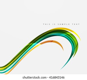 Rainbow color lines on white. Identity wave element. Vector unievrsal presentation concept