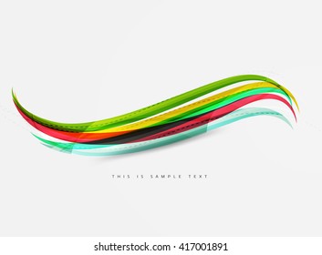 Rainbow color lines on white. Identity wave element. Vector unievrsal presentation concept
