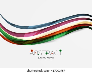 Rainbow color lines on white. Identity wave element. Vector unievrsal presentation concept