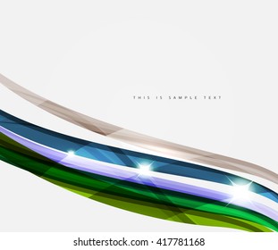 Rainbow color lines on white. Identity wave element. Vector unievrsal presentation concept