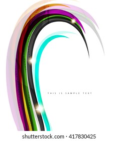 Rainbow color lines on white. Identity wave element. Vector unievrsal presentation concept