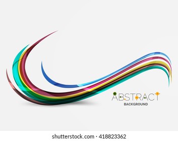 Rainbow color lines on white. Identity wave element. Vector unievrsal presentation concept