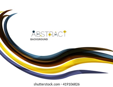 Rainbow color lines on white. Identity wave element. Vector unievrsal presentation concept