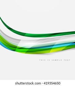 Rainbow color lines on white. Identity wave element. Vector unievrsal presentation concept