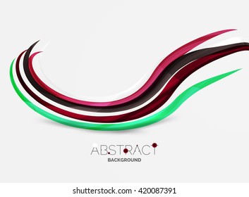 Rainbow color lines on white. Identity wave element. Vector unievrsal presentation concept