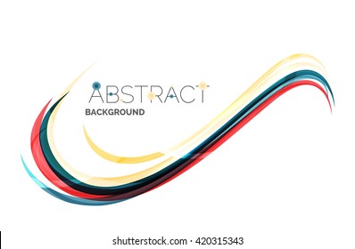 Rainbow color lines on white. Identity wave element. Vector unievrsal presentation concept