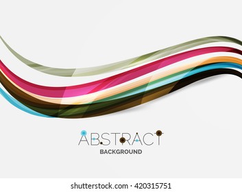 Rainbow color lines on white. Identity wave element. Vector unievrsal presentation concept