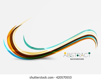 Rainbow color lines on white. Identity wave element. Vector unievrsal presentation concept