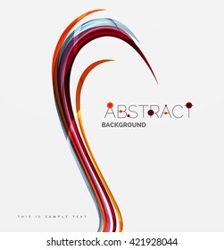 Rainbow color lines on white. Identity wave element. Vector unievrsal presentation concept