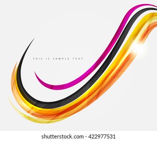 Rainbow color lines on white. Identity wave element. Vector unievrsal presentation concept