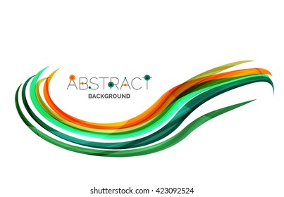 Rainbow color lines on white. Identity wave element. Vector unievrsal presentation concept