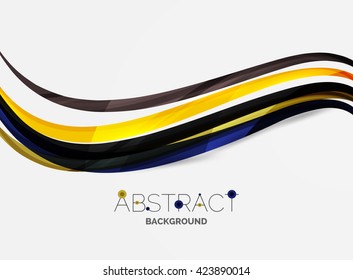 Rainbow color lines on white. Identity wave element. Vector unievrsal presentation concept
