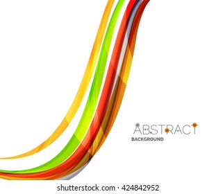 Rainbow color lines on white. Identity wave element. Vector unievrsal presentation concept