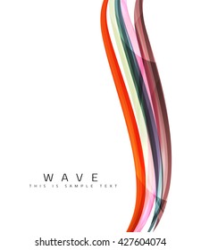 Rainbow color lines on white. Identity wave element. Vector unievrsal presentation concept