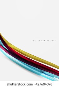 Rainbow color lines on white. Identity wave element. Vector unievrsal presentation concept