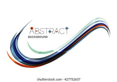 Rainbow color lines on white. Identity wave element. Vector unievrsal presentation concept