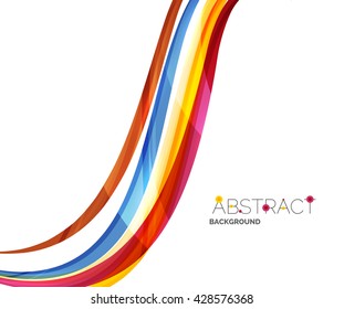 Rainbow color lines on white. Identity wave element. Vector unievrsal presentation concept
