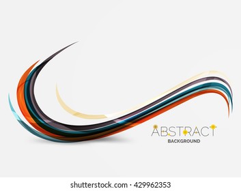 Rainbow color lines on white. Identity wave element. Vector unievrsal presentation concept