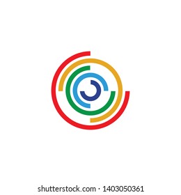 Rainbow color logo icon vector template