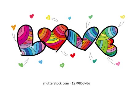 Rainbow Color Love Illustration