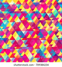 Rainbow color mosaic seamless pattern