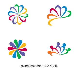 Rainbow color nature element vector icon
