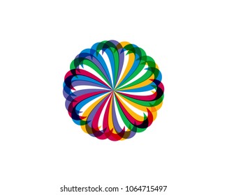 Rainbow color nature element vector icon
