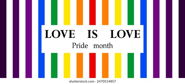 Rainbow color on white background, Let's Celebrate PRIDE month with colorful rainbow pride  background for festival parades, parties, and social events, banner, greeting card, poster, web banner, temp