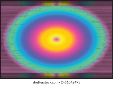 Rainbow color oval shape with color full lines stripes.