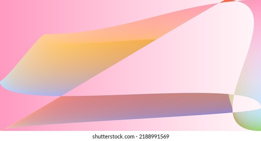 Rainbow Color Pastel Futuristic Illustration. Layers Technology Multicolor Pink Office Background. Fluid Minimal Modern Shape Neon Gradient Mesh. Digital Dynamic Smooth Psychedelic Horizontal Lines.