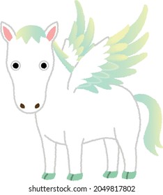 Rainbow color Pegasus. Black and white Zebra. Vector animal illustration isolated on a white background.