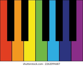 Rainbow Color Piano Keys - Vektorgrafik