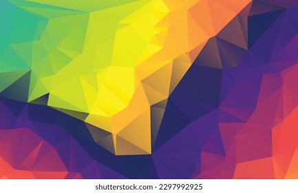 Color Arcoiris Diseño de fondo de polígono, Estilo De Origami Geométrico Resumen Con Gradiente