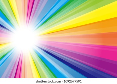 Rainbow color radiant light