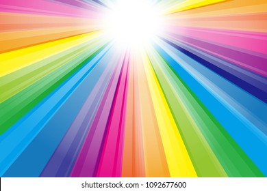 Rainbow color radiant light