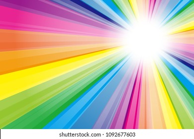 Rainbow color radiant light