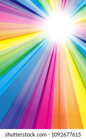 Rainbow color radiant light