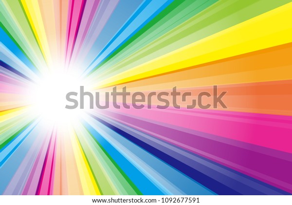 Rainbow Color Radiant Light Stock Vector (royalty Free) 1092677591