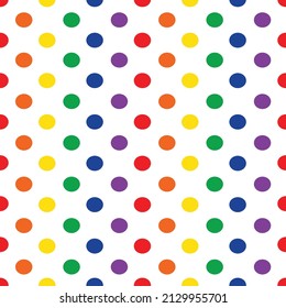 Rainbow color set polka dots colorful vector on white background. Abstract dot patterns creative design LGBTQ template.Design on pride month concept. 