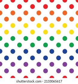 Rainbow color set polka dots colorful vector on white background. Abstract dot patterns creative design LGBTQ template.Design on pride month concept. 