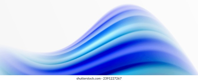 Rainbow color silk blurred wavy line background on white, luxuriously vibrant visually captivating backdrop. Stunning blend of colors reminiscent of rainbow, silky and gracefully blurred wavy pattern