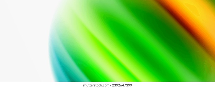 Rainbow color silk blurred wavy line background on white, luxuriously vibrant visually captivating backdrop. Stunning blend of colors reminiscent of rainbow, silky and gracefully blurred wavy pattern