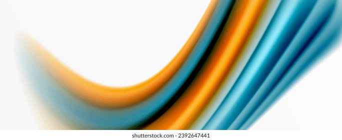 Rainbow color silk blurred wavy line background on white, luxuriously vibrant visually captivating backdrop. Stunning blend of colors reminiscent of rainbow, silky and gracefully blurred wavy pattern