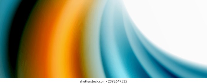 Rainbow color silk blurred wavy line background on white, luxuriously vibrant visually captivating backdrop. Stunning blend of colors reminiscent of rainbow, silky and gracefully blurred wavy pattern