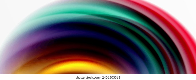 Rainbow color silk blurred wavy line background on white, luxuriously vibrant visually captivating backdrop. Stunning blend of colors reminiscent of rainbow, silky and gracefully blurred wavy pattern