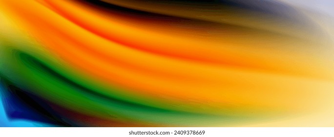 Rainbow color silk blurred wavy line background on white, luxuriously vibrant visually captivating backdrop. Stunning blend of colors reminiscent of rainbow, silky and gracefully blurred wavy pattern