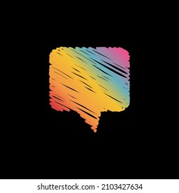 rainbow color sketch message icon