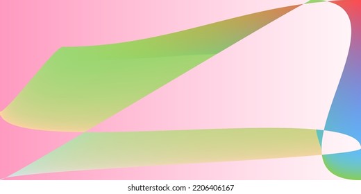 Rainbow Color Smooth Fluid Horizontal Linien. Mehrfarbige Neonform Moderner Bürohintergrund. Technologie digitale Layers Pastellbild Illustration. Dynamische Futuristische Psychedelische Minimale rosa Farbmesh.